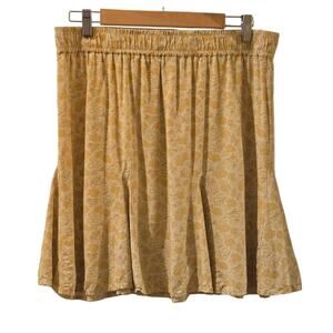 Madewell Yellow Floral Midi Skirt